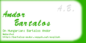 andor bartalos business card